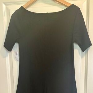 New‎ Old Navy Women's Long Black Dress with Side Slits Size Medium Short Sleeve